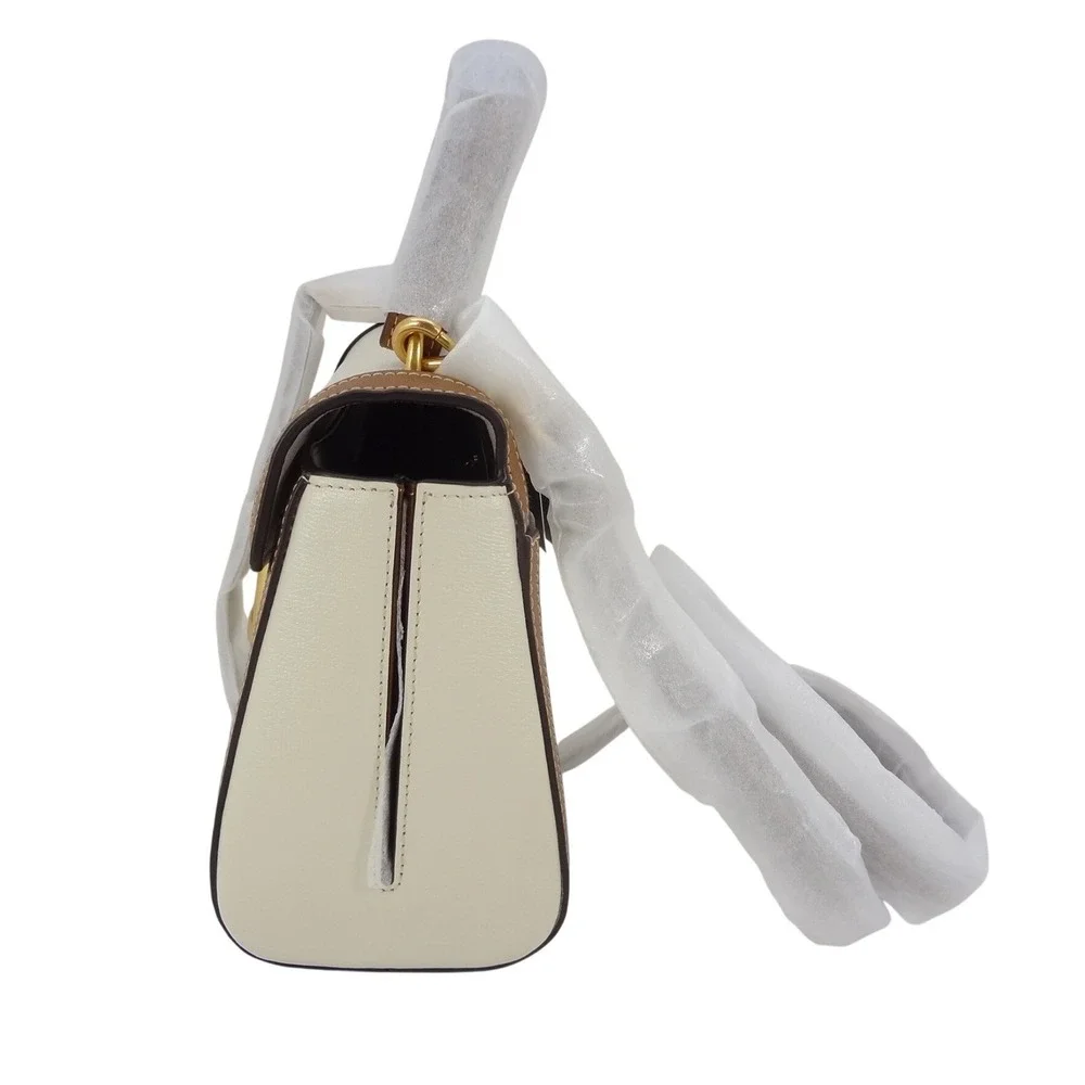 Kate Spade Katy Small Top Handle Bag Halo White Tan Colorblock Leather KE130 NEW